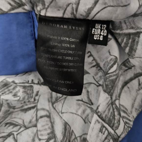 DEBORAH LYONS Blue Ruffled Memphis Cape Coat Hooded Jacket Sz 8 Rain Cottagecore - Picture 15 of 16